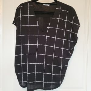 Windowpane blouse